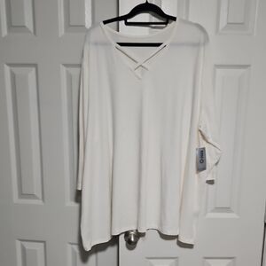 Catherines Cream Long Sleeve Women's Top